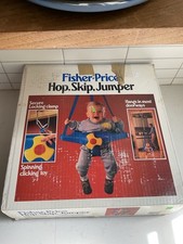 Vintage Fisher Price 9144 Hop Skip Jumper Doorway Baby Bouncer Seat Red Blue