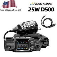 ZASTONE D500 VHF UHF Dual Band 25W DTMF Detachable Panel Mini Mobile Radio + USB