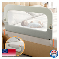 47" Foldable Adjustable Toddler Bed Rail - Baby Safety Guard for Twin/Queen/King