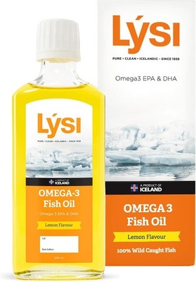 Lysi Omega 3 Fish Oil Lemon Flavor 240ml Liquid Vitamins EPA DHA