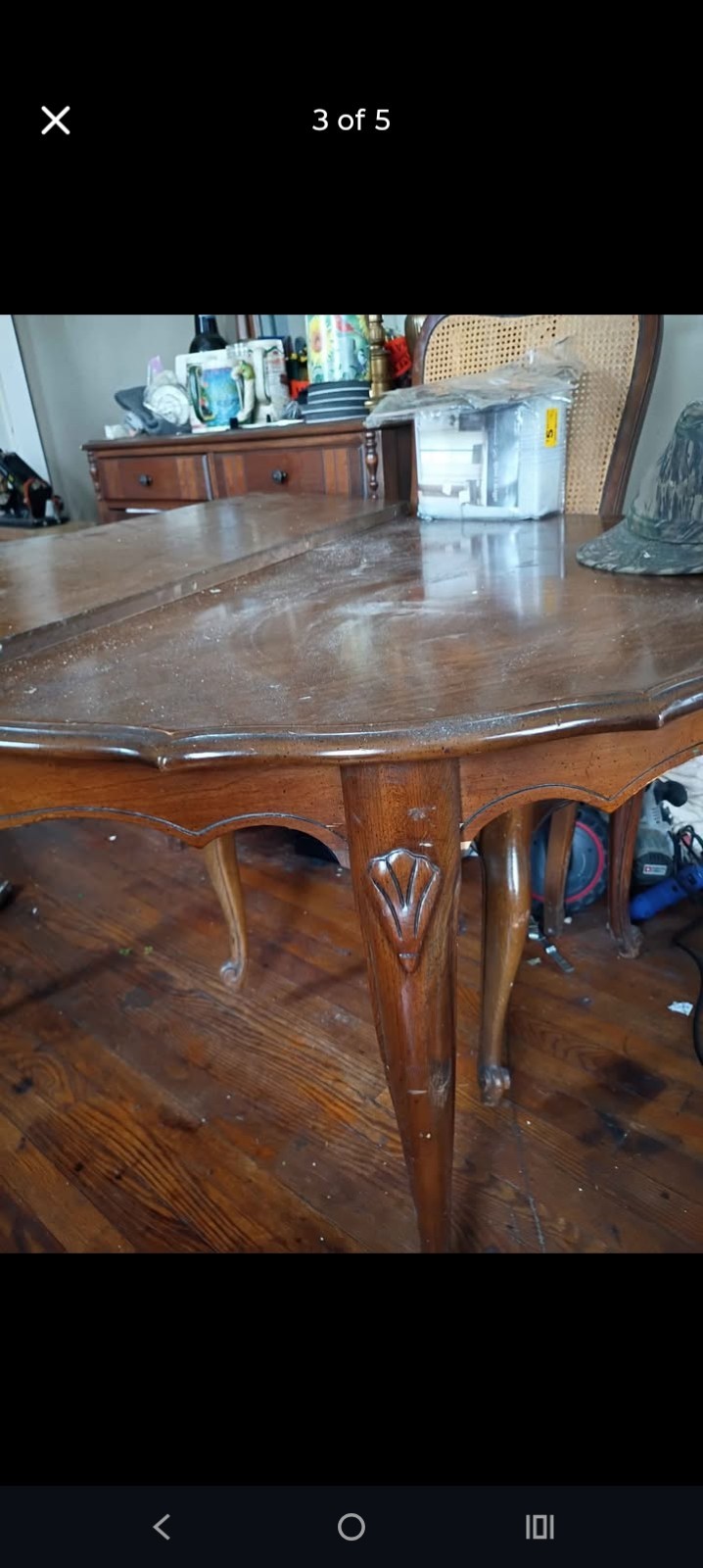 Oval Wood Dining Table Set with 6 Brown Cane Back Chairs for Dining Room