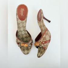Gucci Brown Leather trim GG Supreme Canvas Ba...