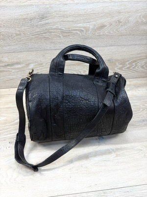 Alexander Wang Black Leather Rocco Bag w/Shoulder Gold Studded