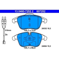 Bremsbelagsatz Scheibenbremse Ate 13.0460-7252.2 FüR CitroëN Peugeot C5 Iii 407
