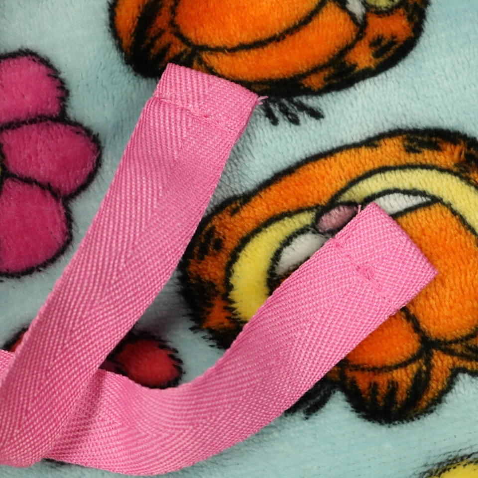 Garfield Flower Power Fuzzy 抓绒睡眠短裤 抽绳 多色 蓝色 M — 第 2/4 张图片