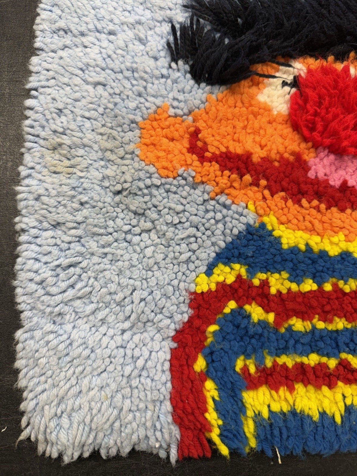 Vintage 1970s Sesame Street Bert And Ernie Latch Hook Rug READ