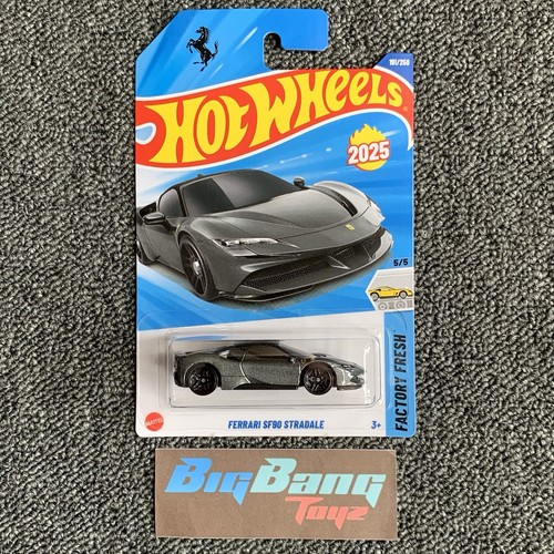 Voiture Miniature Hot Wheels Ferrari SF90 Stradale 2025 - Échelle 1/64 - Rouge - Série Mainline #5/5 - Neuf
