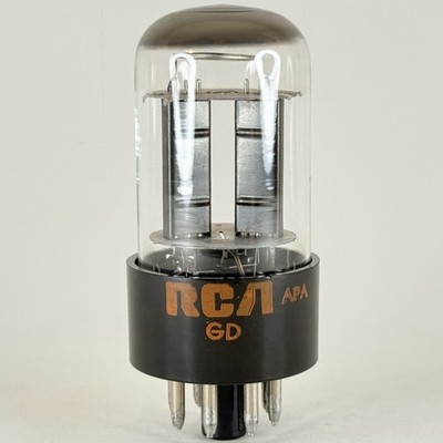 (1) Tested RCA 6SN7GTB Tube Code GD APA Foil Halo Black Angled T Plates 6SN7GT
