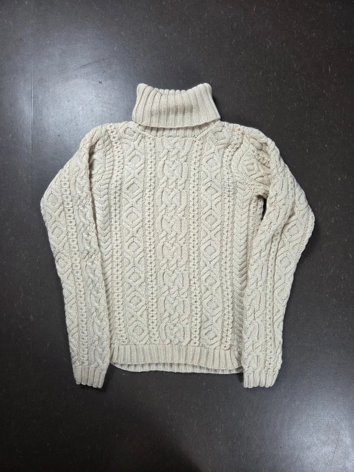 Pull vintage Ralph Lauren col roulé torsadé laine handknit - Photo 1/4