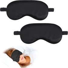 2p 3D Travel Silk Eye Mask Sleeping Soft Padded Shade Cover Rest Relax Blindfold