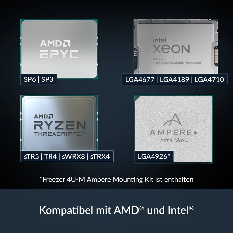 ARCTIC Freezer 4U-M (Rev.2) with Amp Clips Server CPU Cooler Fan PC - Image 2 of 4