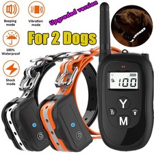 Dog Pet Training Collar with Remote Rechargeable Waterproof Shock Anti Bark