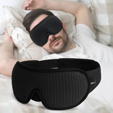 Soft Padded 3D Sleep Mask Light Blocking Luxury Travel Eye Cover-Premium Quality