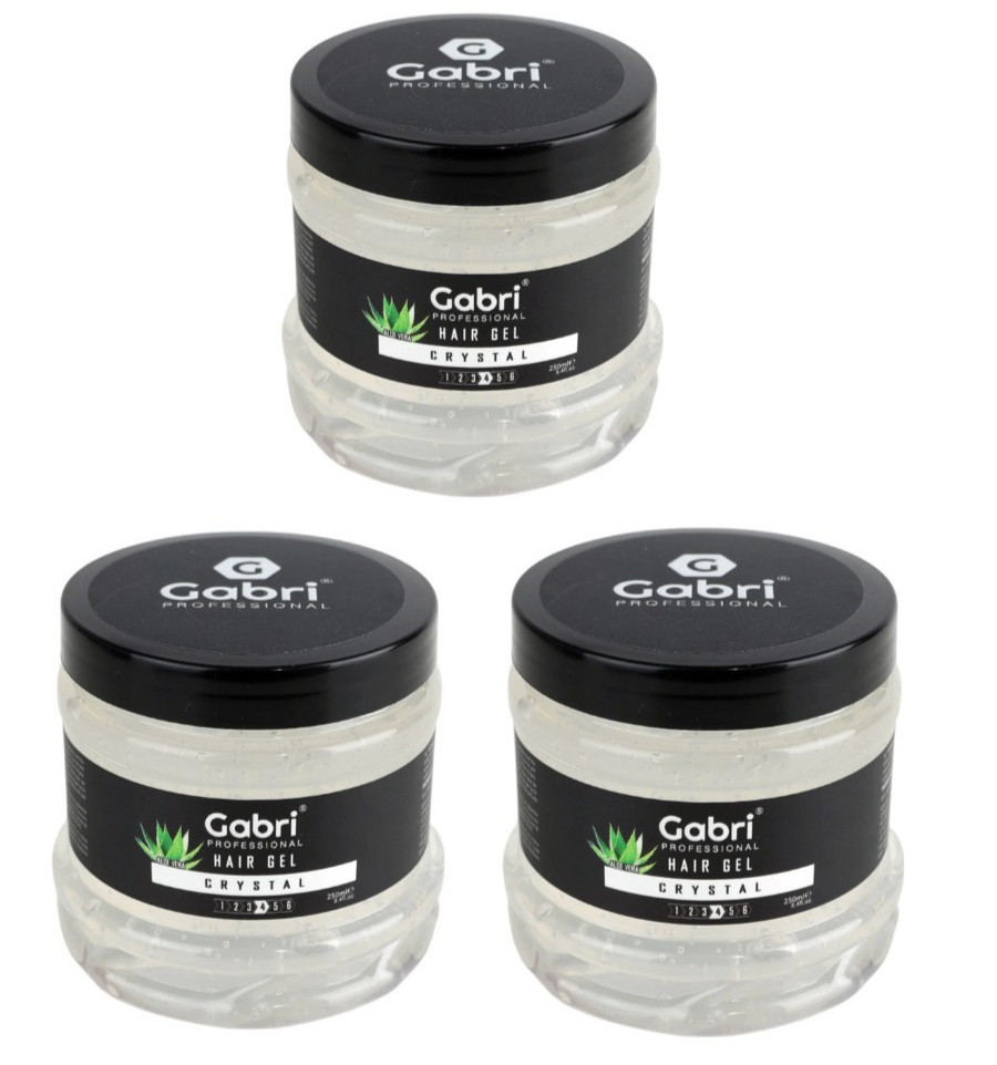 Gabri Professional - Crystal (Aloe Vera) Hair Styling Gel 250ml X 3.