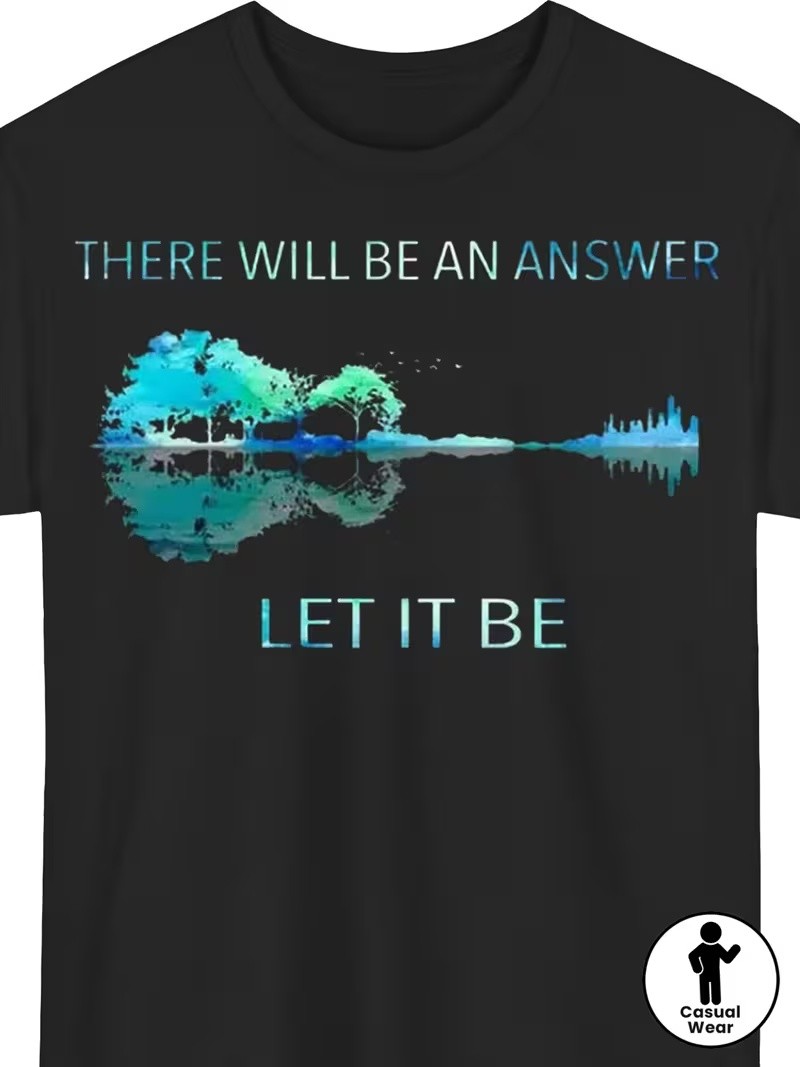 Let It Be Print and Signature Silhouette T-shirt