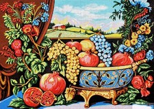Needlepoint tapestry painted canvas C1861 24"x32" GobelinL