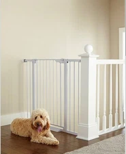 Cumbor 36" Extra Tall Baby Gate for Doorways Stairs w/ 2-Way Door, 29.7"- 46"W