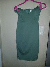 blue blush dress green sweetheart neckline bodycon midi dress Medium