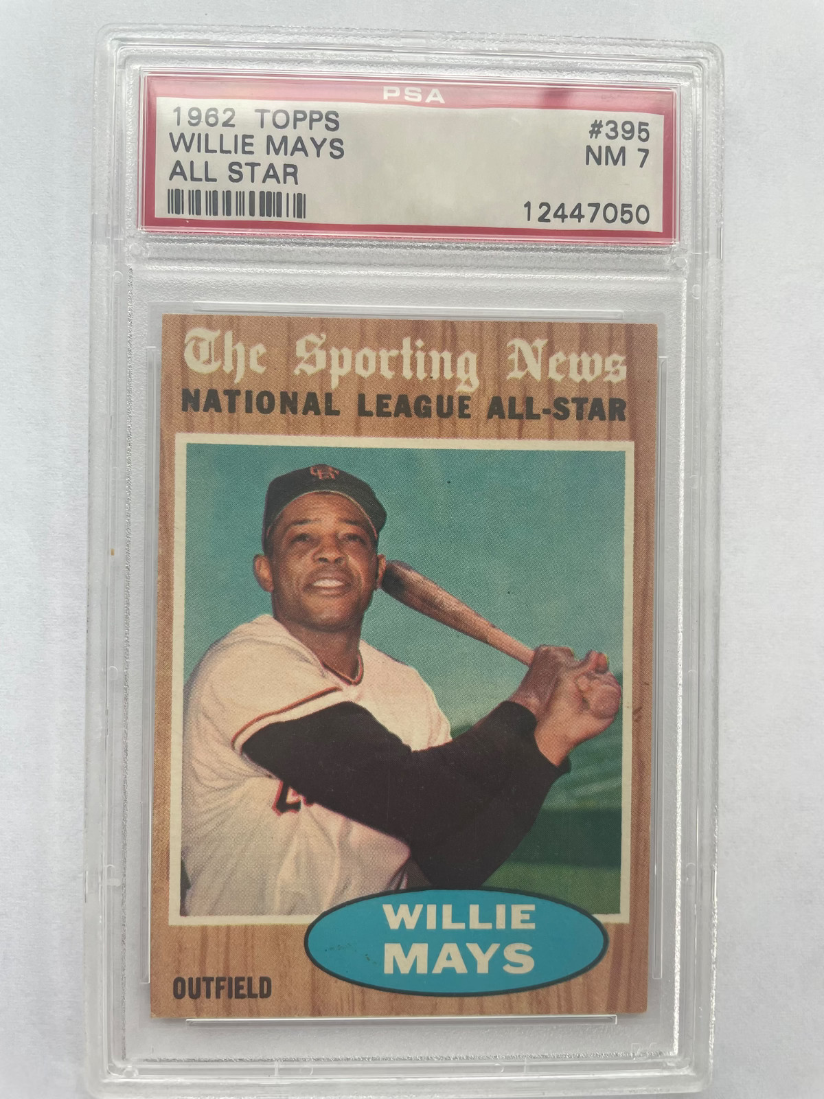 Willie Mays - 1962 Topps #395 All Star  - San Francisco Giants - PSA 7 NM