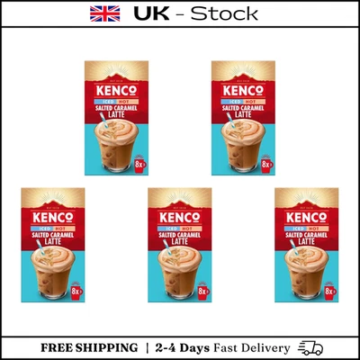 Kenco Iced Hot Salted Caramel Latte Sachets X8 (Pack of 5, Total 40 Sachets)