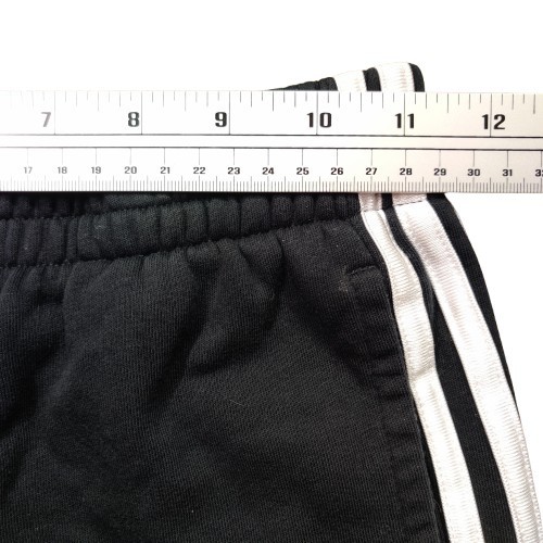 Adidas Fleece Jogger Drawstring Sweatpants Youth Size 8 Black Classic Stripes - Picture 7 of 8