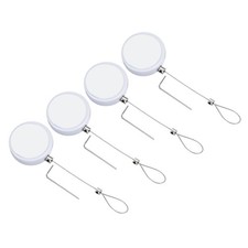 4Pcs Retractable Remote Control Tether Security Remote Cable Lock White