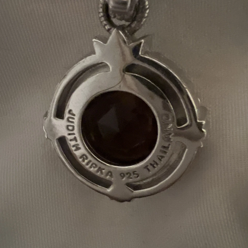 ¡COLGANTE POTENCIADOR TOPACIO AHUMADO FACETADO PLATA ESTERLINA JUDITH RIPKA! Foto 3 de 4