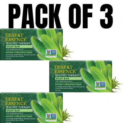 Desert Essence Tea Tree Therapy Cleansing Soap Bar (Pack of 3)
