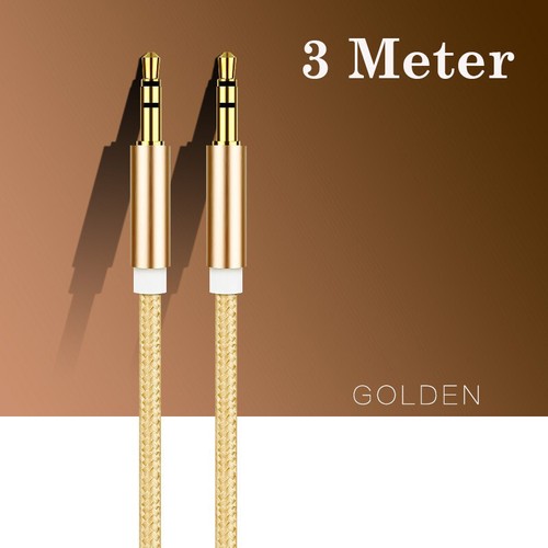 Kopfhörer AUX-Kabel Audio Kabel 3,5 mm Buchse auf Buchse Stereo PC Auto Stecker 1 m auf 3 m UK - Bild 24 von 25