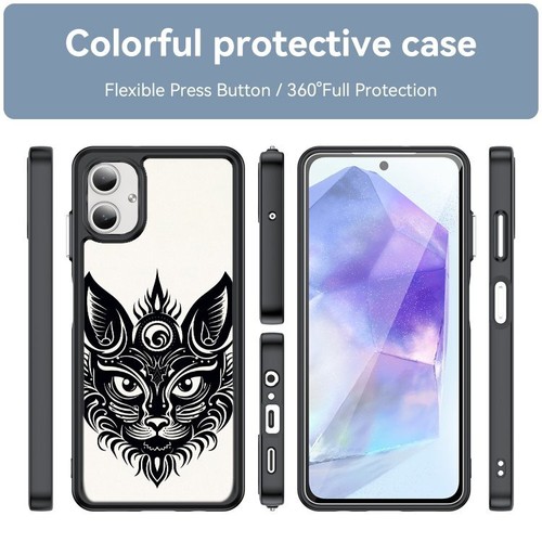 black contour cat drawing For Samsung A15 A16 S23 S24 S25 Ultra FE Non slip Case - 第 12/25 張圖片