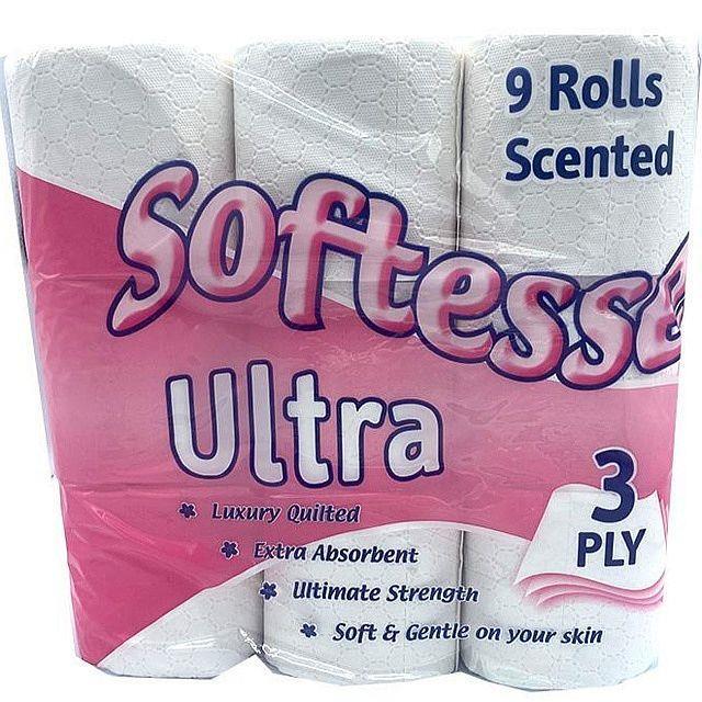 Softesse Ultra Scented 3 PLY Pink Toilet Rolls (5 x9pk, Pack of 45