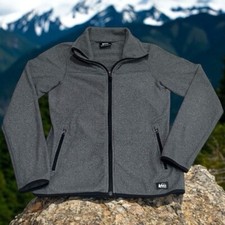 REI Co-Op Grey and Black Fleece Jacket Outdoors Camping Women s Size XS