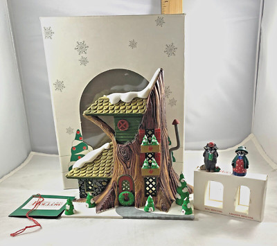 DEPT 56 HIDE-AWAY HOLLOW DOCTOR'S HOLLOW W/DOC & GRANNY RINGTAIL 1989 VINTAGE
