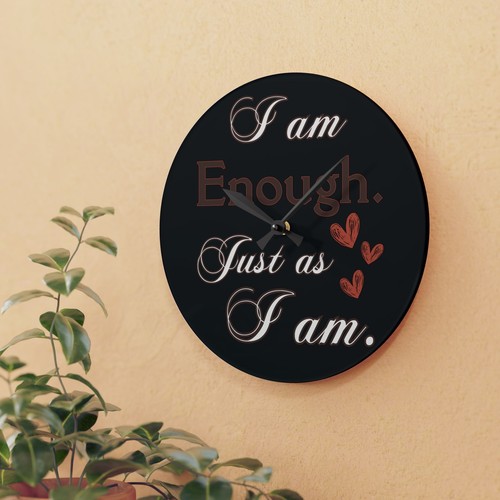 Inspirational Acrylic Wall Clock - Self-Love Decor, Home Office Accent, Gift - Picture 8 of 13