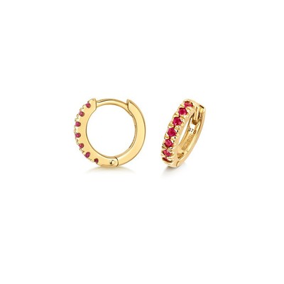 Rubin Huggies Ohrringe 9 kt Gelbgold Rub / 0,28 kt