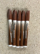 Lot of 5 Sharpie Water-Based Poster Paint Marker Fine Point Brown New