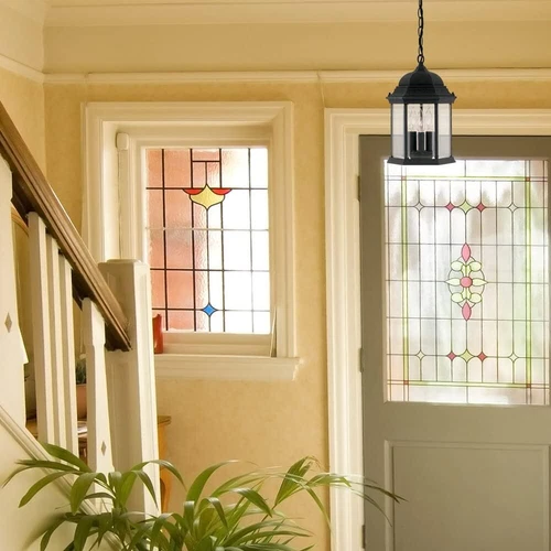 Designers Fountain 2984-BK Devonshire Hanging Lanterns, Black 15in H,  - Picture 6 of 7