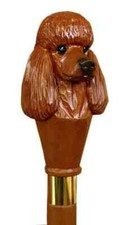 Dog Poodle handle hand carved wooden walking stick walking cane Christmas