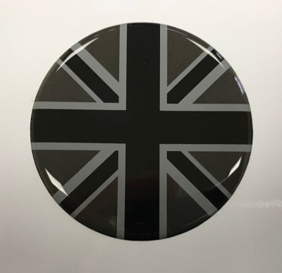 Adesivo Union Jack Adesivo Bandiera Union Jack 75 Mm Diametro - Design Nero E Grigio, Finitura Gel A Cupola Lucido, Per Decorazione Adesivo Ducati Performance - Foto 14