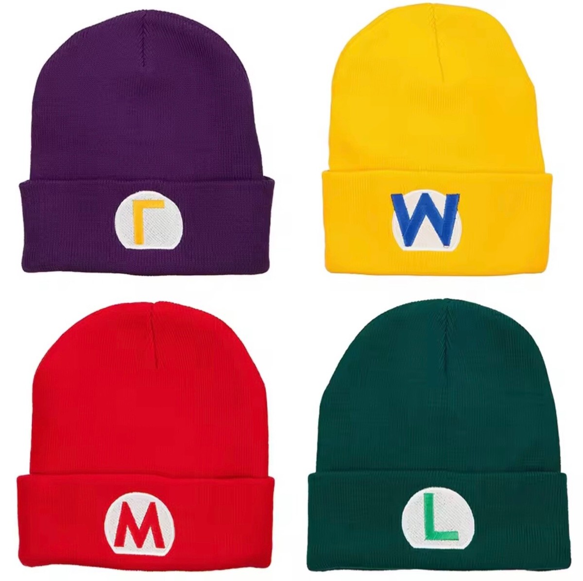 Mario, Luigi, Wario, Waluigi Knit Hat Beanie