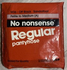 Pantyhose No Nonsense Regular Petite To Medium Off Black M36 New Vtg Made In USA