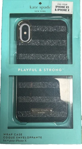 kate spade New York-Case for Apple iPhone X and XS Glitter silver/glitter stripe - Picture 2 of 4