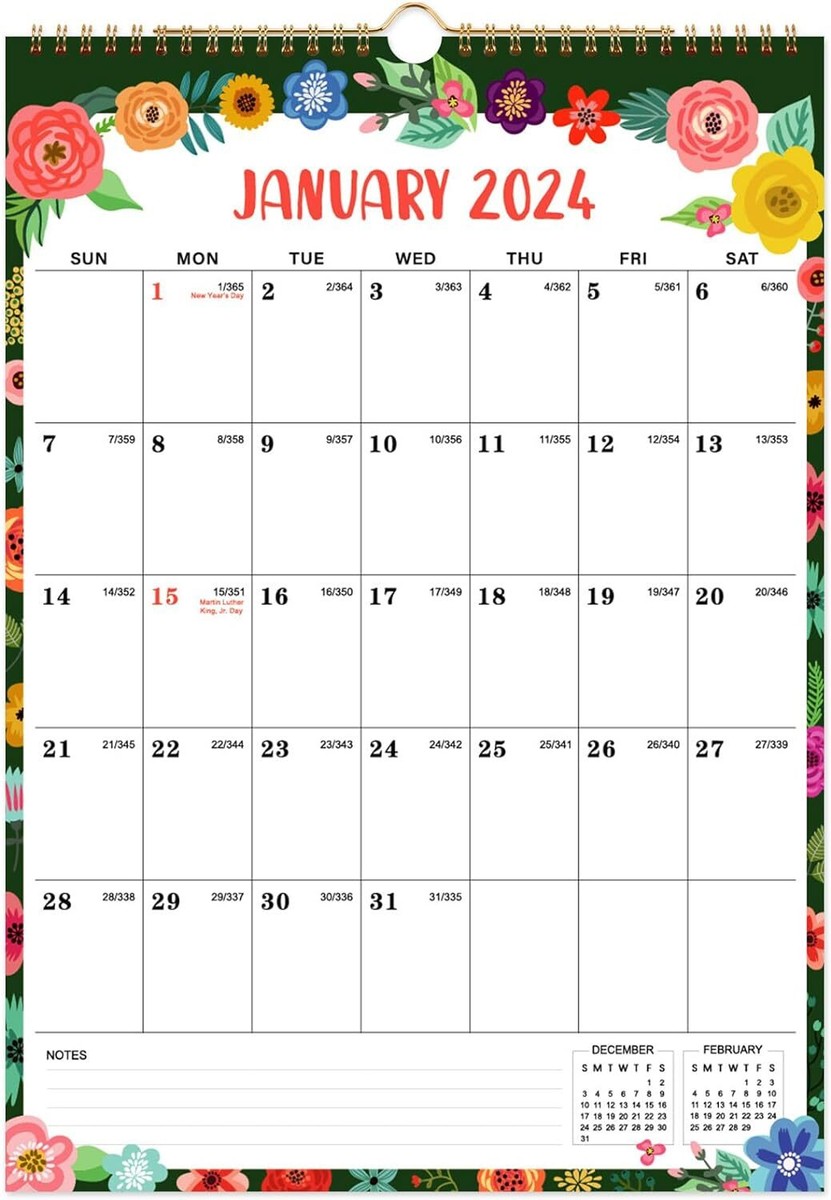 2024 Calendar - 2024 Wall Calendar, Jan 2024 - Dec 2024, 12 2024-calendar-2024-wall-calendar-jan-2024-dec-2024-12-x-17-twin-wire-ebay