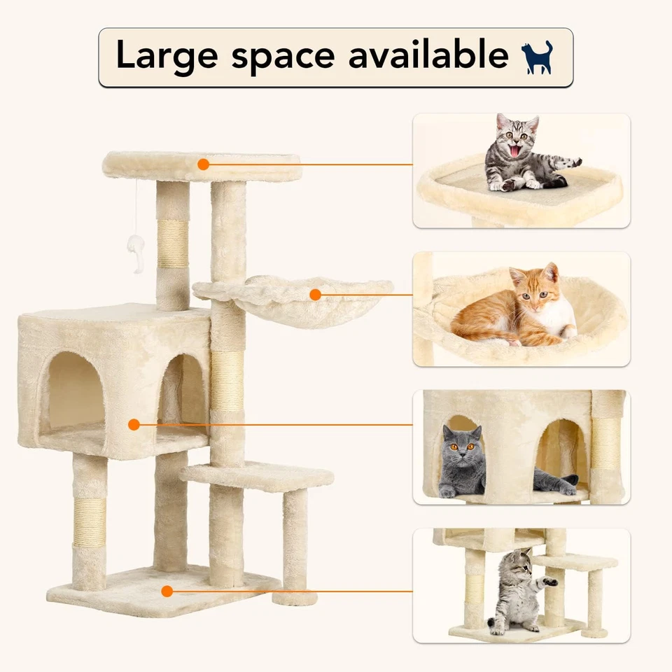 Cat Tree 36 inch Tall Cat Tower for Indoor Cats w/Cat Scratching Post,Cat Condo - Image 4 of 4