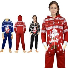 Girls Boys Christmas Santa Novelty Royal Fleece Kids Onesie0 One Piece Jumpsuits