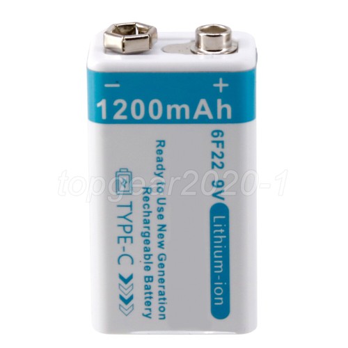 8x 9V 6F22 USB Battery 1200mAh 9Volt Li-ion Rechargeable Batteries & Cable +Box - Picture 14 of 18