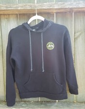 VTG 90s Stussy Black Hoodie XS Spellout Double Sided Single Stitch Skate USA Y2K