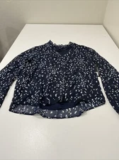 Vero Moda Women’s Blouse Spotted Pattern Navy Blue Size M