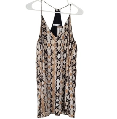NWT Three Eighty Two Tanner Slip Mini Dress Snakeskin Print Size S Racerback