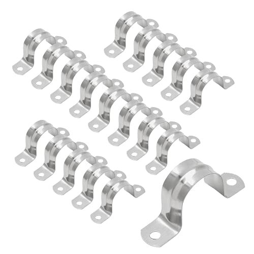 30 Pack 1Inch Stainless Steel Conduit Clamps Two Hole Strap U Bracket Tube Clamp